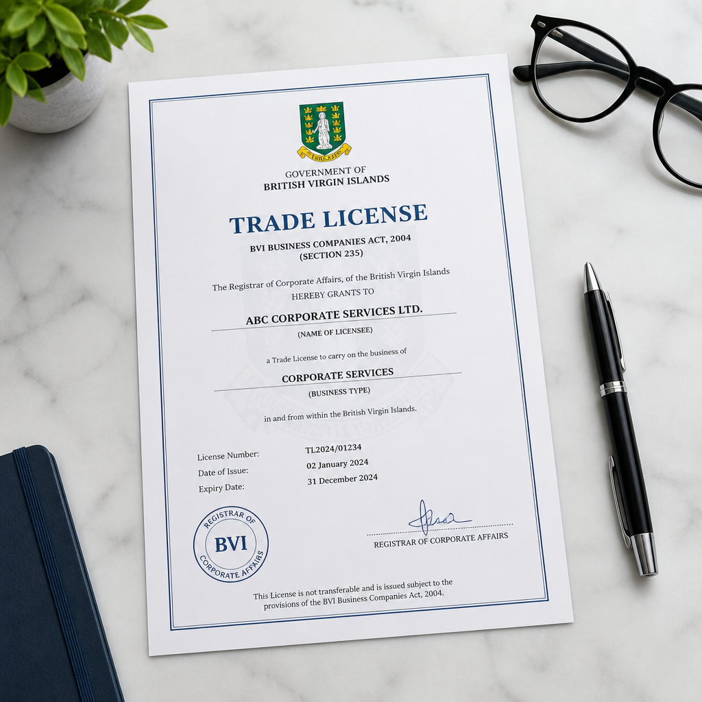 Stock Image - Trade License