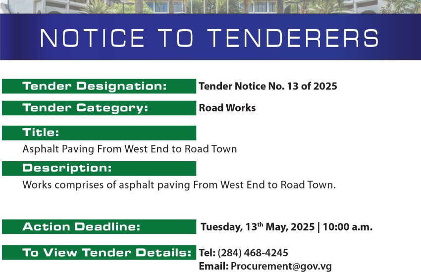 News Release No. 13 Asphalt Paving from West End to Road Town