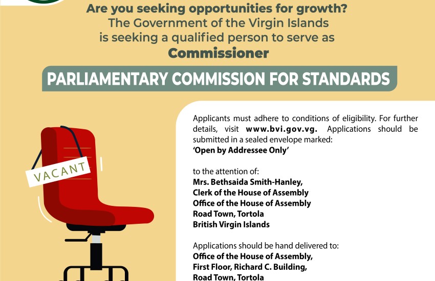 Vacancy Notice - Commissioner Of The Parliamentary Commission For Standards 2