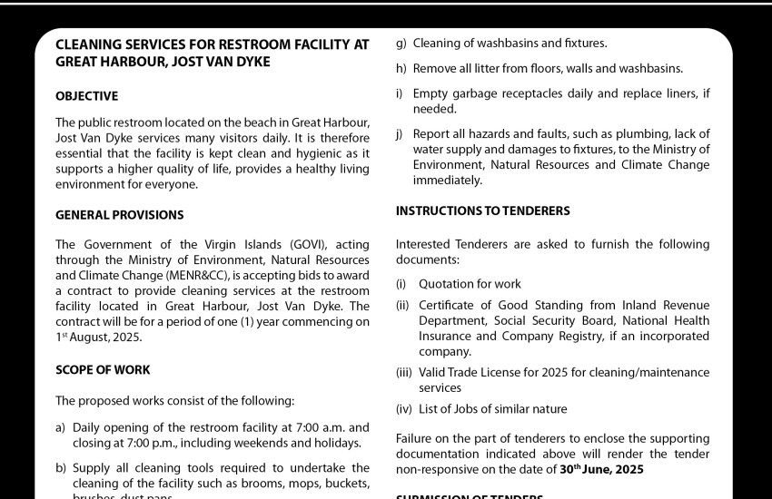 Ministry of Environment Seeks Bids for Cleaning Services