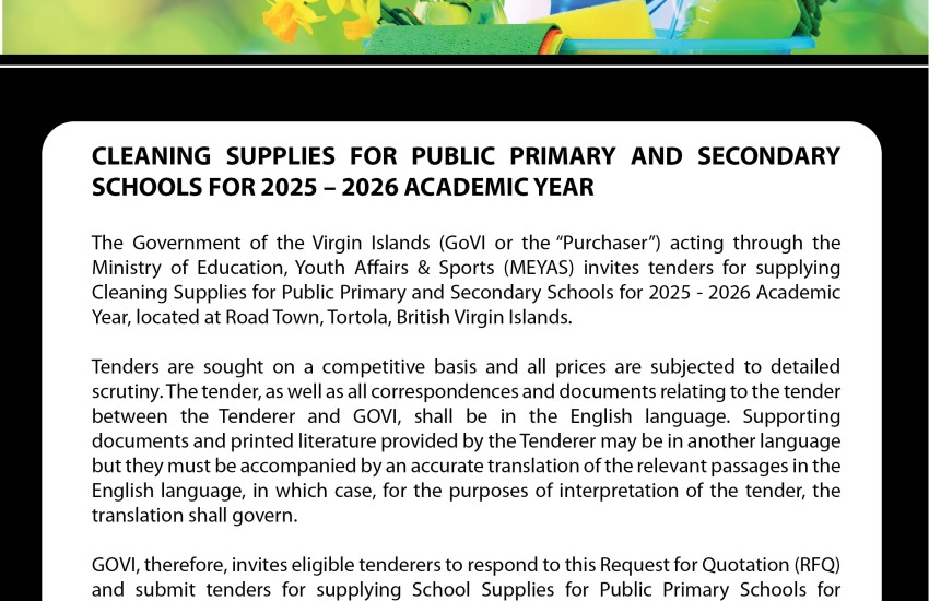 Quotations for Cleaning Supplies Requested by the Ministry of Education 