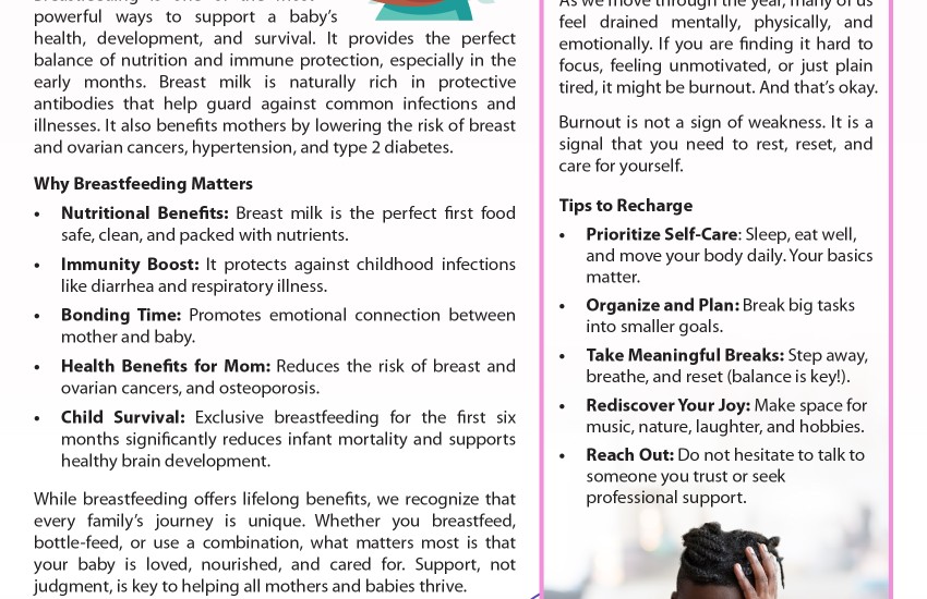 Health and Wellbeing August News Letter