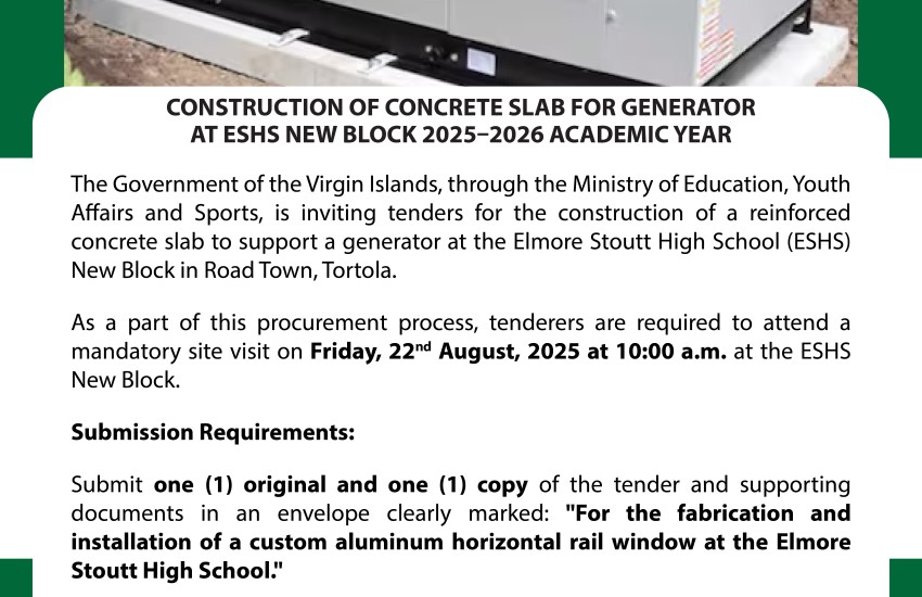 concrete slab for generator at eshs