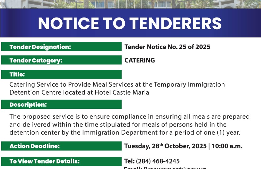 Ministry of Financial Services Seeks Catering Service