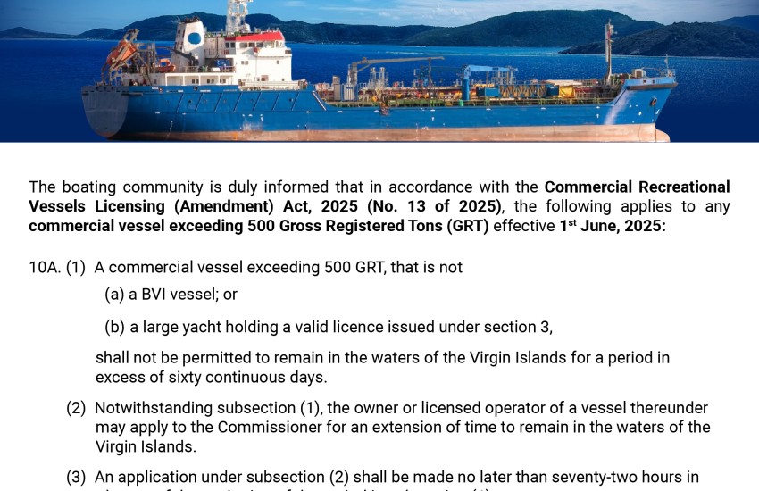 Commercial Vessels on Limited time in the Virgin Islands