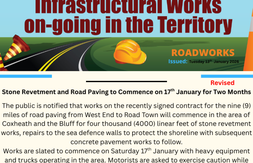 Stone Revetment and Road Paving to Commence on 17th January for Two Months