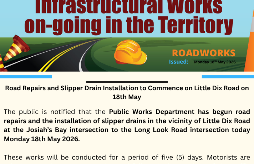 Road Repairs and Slipper Drain Installation to Commence on Little Dix Road on 18th May