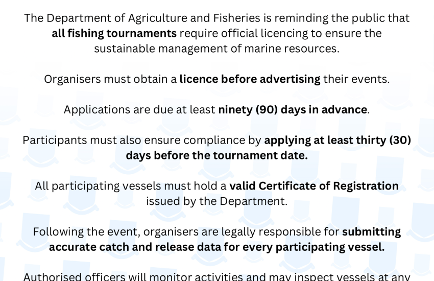 Licences required for Fishing Tournaments