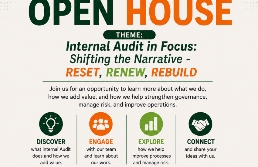 Internal Audit Department, Invites you to an Open House Event