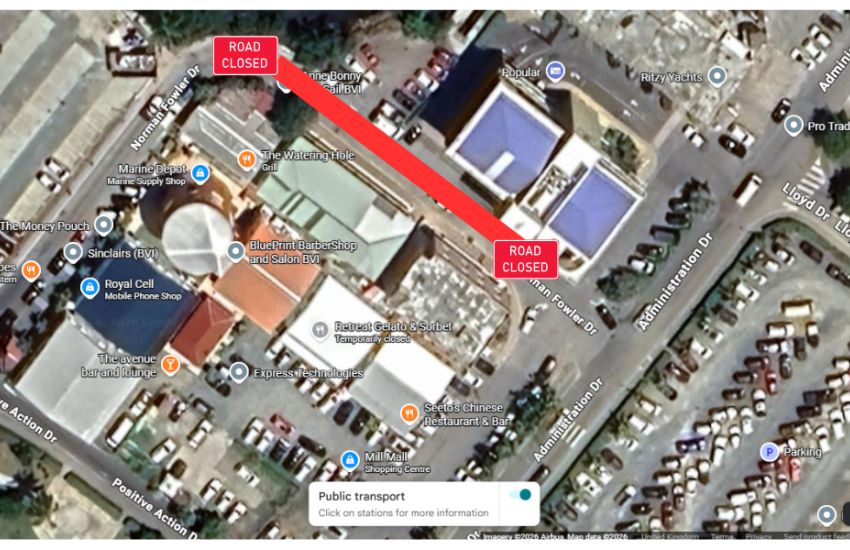 Norman Fowler Drive Road Closure Notice Saturday 16th May Map
