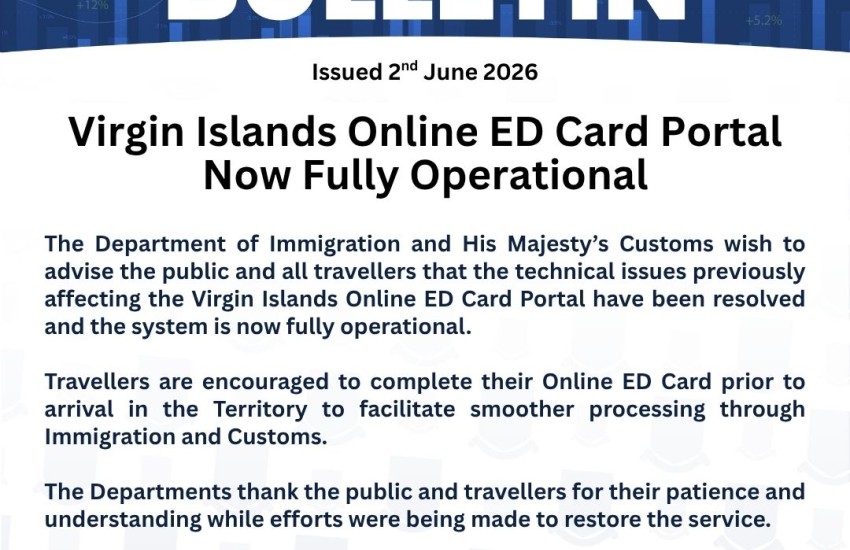 Bulletin - ED Card Portal Now Operational - 2june2026
