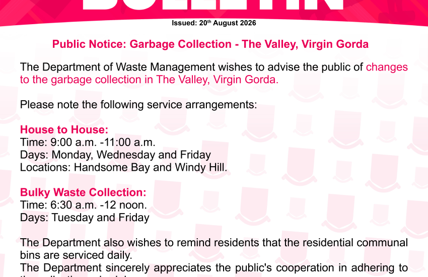 BUlletin the Valley VG Garbage Collection