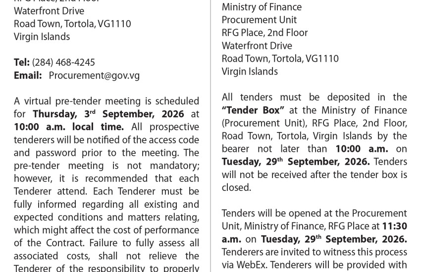 VI Government Seeks Tenders for  Insurance of Admin  Complex