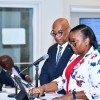 Minister for Health and Social Development Honourable Vincent O. Wheatley and Permanent Secretary Ms. Tasha Bertie
