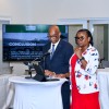 Minster for Health and Social Development Honourable Vincent O. Wheatley and Permanent Secretary Miss Tasha Bertie