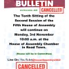 Cancelled Continuation of 10th Sitting