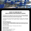 Tender for Supply of Furniture for Public Primary and Secondary Schools