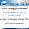 Port Purcell Water Disruption Notice Saturday 11th April