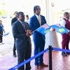 Premier for a Week Honourable Roman Nibbs Alberto and Deputy Premier for a Week Rudell Stoute Welcoming CARIFTA53 Participants