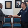 Miss Patricia Hackett and Superintendent Jay Kendall