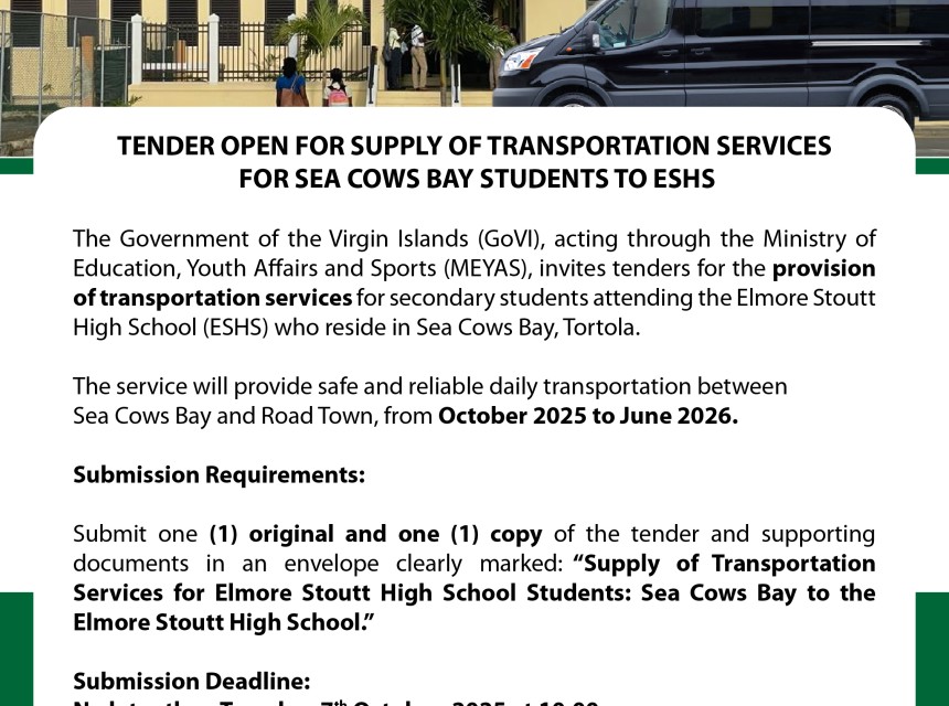 Tender for Transportation of Sea Cows Bay Students to ESHS