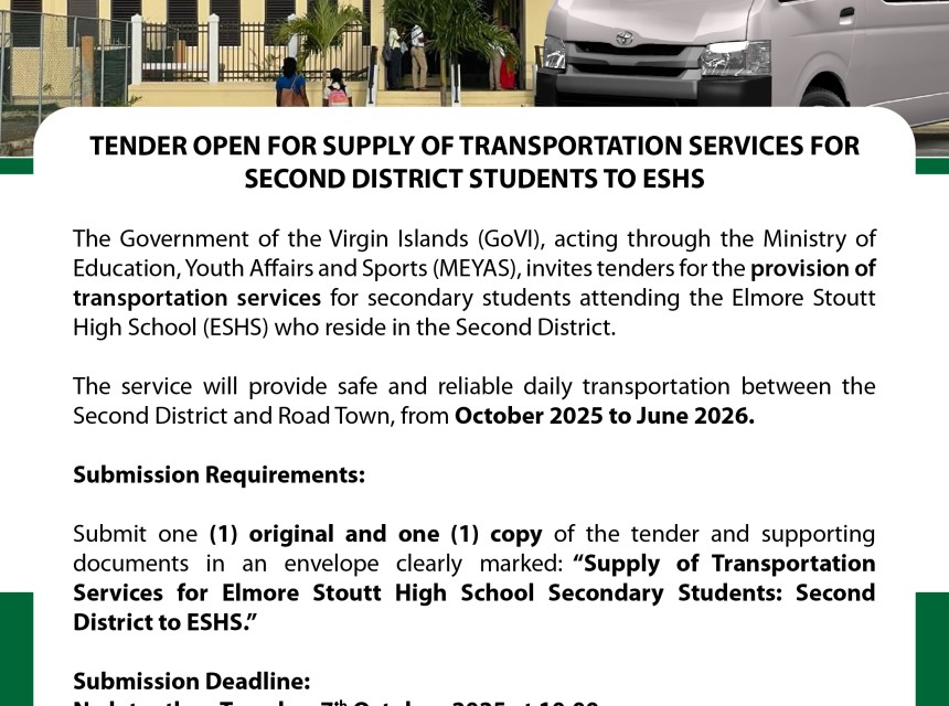 Tender for Transportation of Second District Students to ESHS