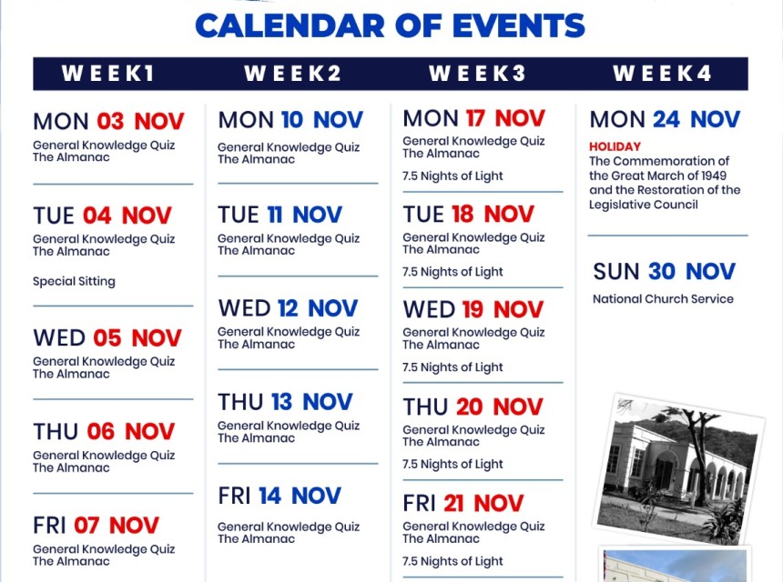 HoA 75th Calendar of events