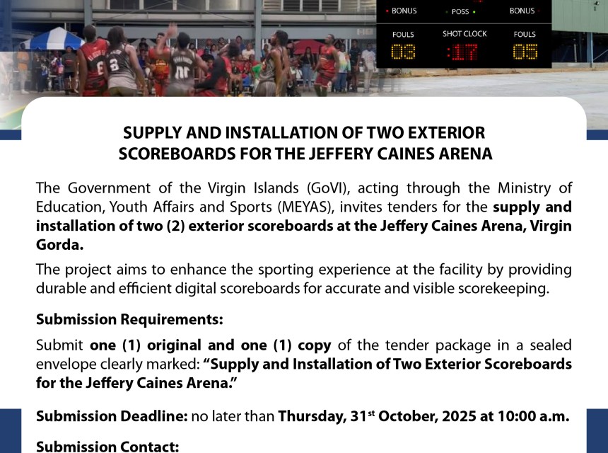 Supply and Installation of Two Exterior Scoreboards for the Jeffery Caines Arena