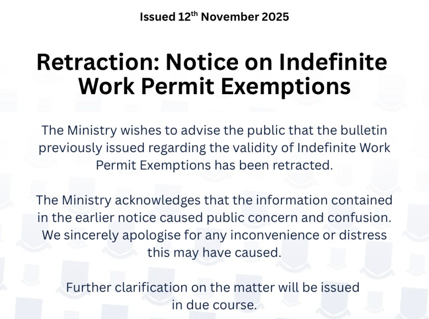 UPDATE Notice on Indefinite Work Permit Exemptions