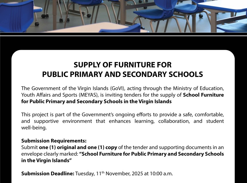 Tender for Supply of Furniture for Public Primary and Secondary Schools