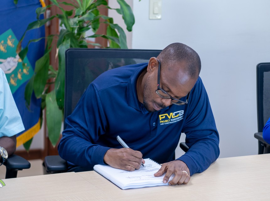 Contract Signed for the Installation of a Sewerage Gravity Main Line from Parham Town to Long Swamp P3