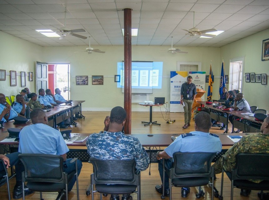 Participants take part in the March, 2025 CARICOM Disaster Relief Unit (CDRU) training programme held in Barbados. (Credit: CDEMA) 