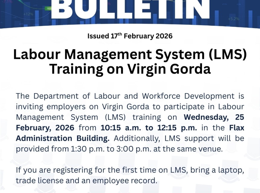 Bulletin - Labour Management System (LMS) Training on Virgin Gorda