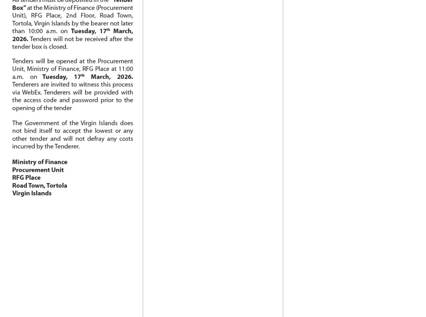 VI Government Seeks Qualified Professionals to Remove and Install Roof for Medical Centre in VG.