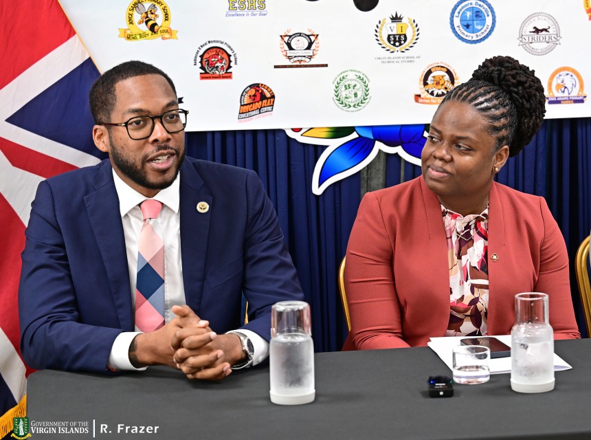 Hon. de Castro and HLSCC President Dr. Georges Education Month 2026 Press Conference Launch