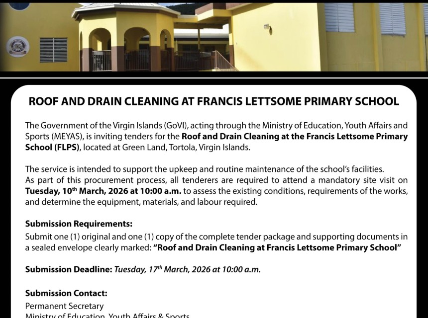 Roof and Drain Cleaning at Francis Lettsome Primary School