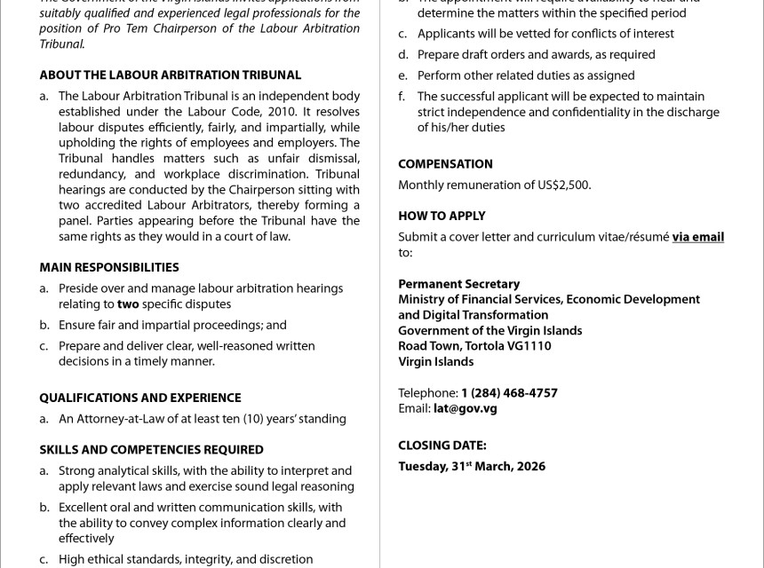 Vacancy Notice Pro Tem Chairperson Labour Arbitration Tribunal_Full-Pg-Ad_20-2-26