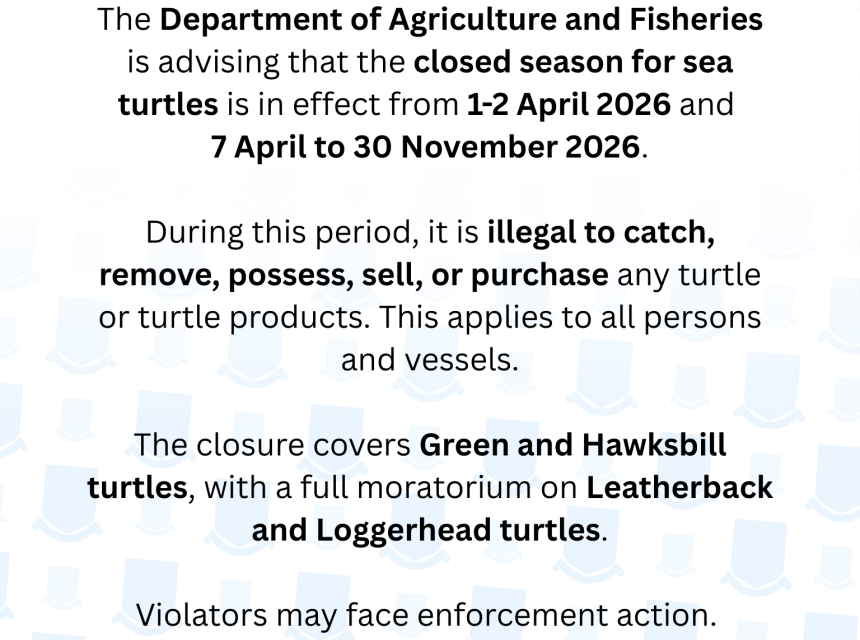 Bulletin - Closed Season for Turtles