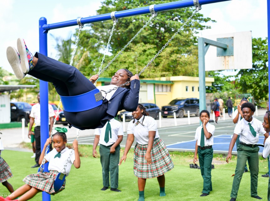 Hon de Castro and Students on Swings