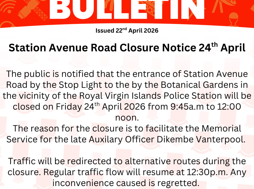 Station Avenue Road Closure Notice 24th April