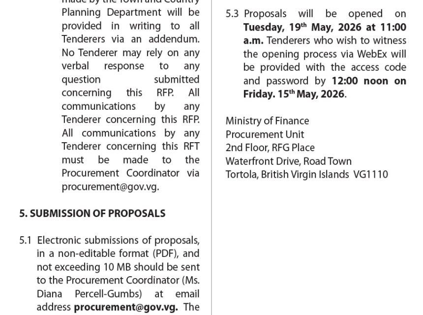 VI Government Seeks Qualified Firm for the Development of a COTS