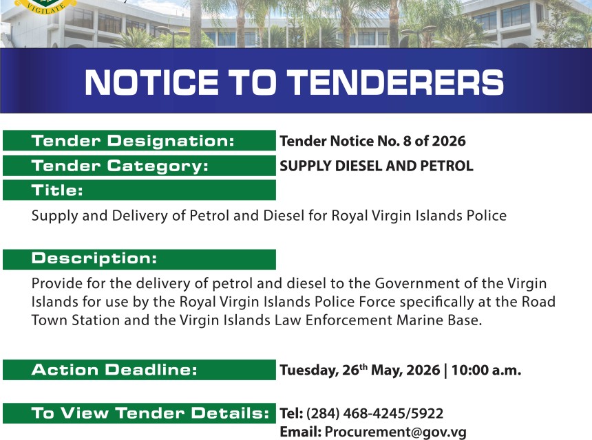 The VI Government Invites Submission of Tenders for the Supply and of Petrol and Diesel. 