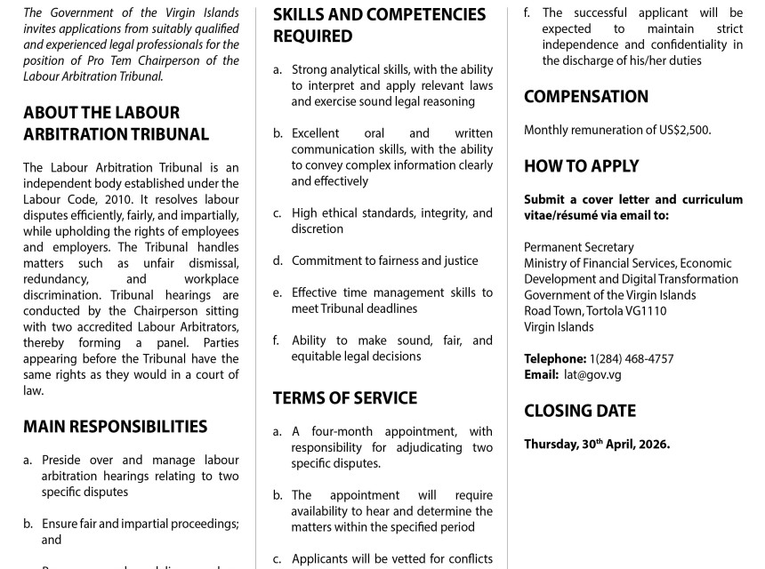 VacNote LAT – Pro Tem Chairperson Poster